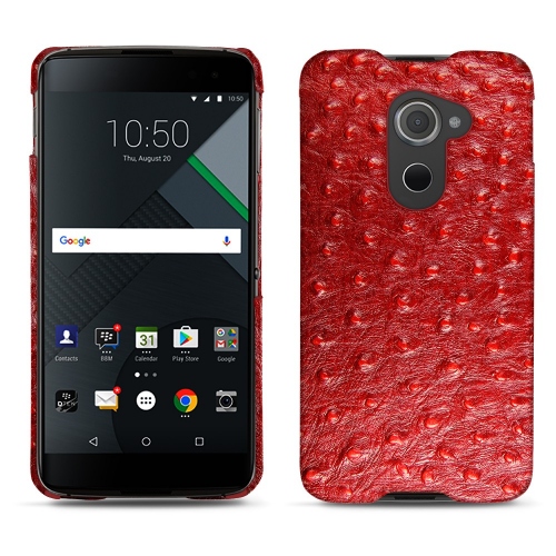 Blackberry DTEK60 leather caseAutruche ciliegia ( Pantone #a4343a ) 