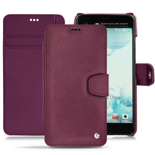 Custodia in pelle HTC U UltraPrune vintage ( Pantone #612434 ) 
