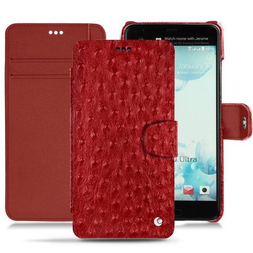 Funda de piel HTC U UltraAutruche ciliegia ( Pantone #a4343a ) 