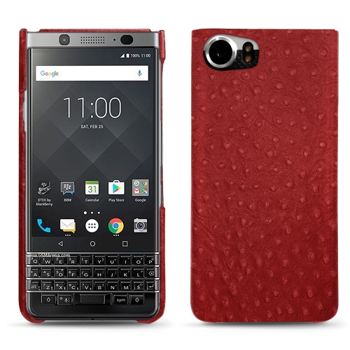 硬质真皮保护套 Blackberry KeyoneAutruche ciliegia ( Pantone #a4343a ) 