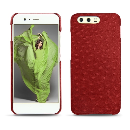 Funda de piel Huawei P10Autruche ciliegia ( Pantone #a4343a ) 