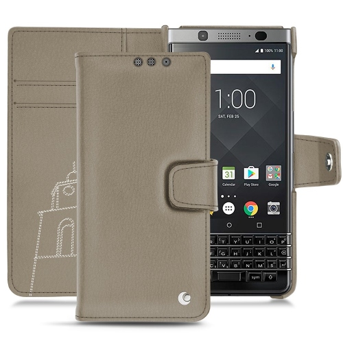 Funda de piel Blackberry Keyone Darboun sabla ( Pantone #BCB1A1 )