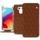 LG G6 leather case - Marron - Couture ( Nappa - Pantone 1615C ) 