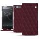 Housse cuir Sony Xperia XZ Premium - Lie de vin - Couture ( Pantone 5115C ) 