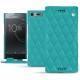 Housse cuir Sony Xperia XZ Premium - Bleu fluo - Couture