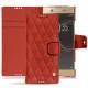 Funda de piel Sony Xperia XA1 Ultra - Papaye - Couture ( Pantone 180C ) 