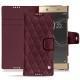Custodia in pelle Sony Xperia XA1 Ultra - Lie de vin - Couture ( Pantone 5115C ) 