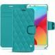 Custodia in pelle LG G6 - Bleu fluo - Couture