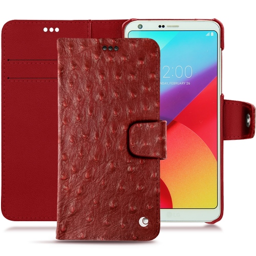 가죽 커버 LG G6Autruche ciliegia ( Pantone #a4343a ) 