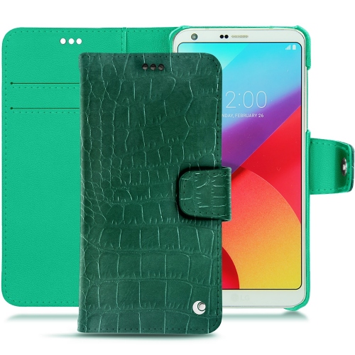 硬质真皮保护套 LG G6Crocodile pino ( Pantone #173F35 ) 