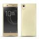 Coque cuir Sony Xperia XA1 Ultra - Ivoire ( Sleek P C12 - White ) 