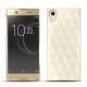 Coque cuir Sony Xperia XA1 Ultra - Blanc - Couture ( Bologna - White ) 