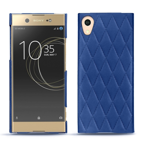 Capa em pele Sony Xperia XA1 UltraBleu océan - Couture ( Nappa - Pantone #15458a) 