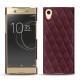 Coque cuir Sony Xperia XA1 Ultra - Lie de vin - Couture ( Pantone 5115C ) 