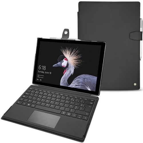 Lederschutzhülle Microsoft Surface Pro (2017) - Noir ( Nappa - Black ) 