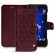 Custodia in pelle HTC U11 - Lie de vin - Couture ( Pantone 5115C ) 