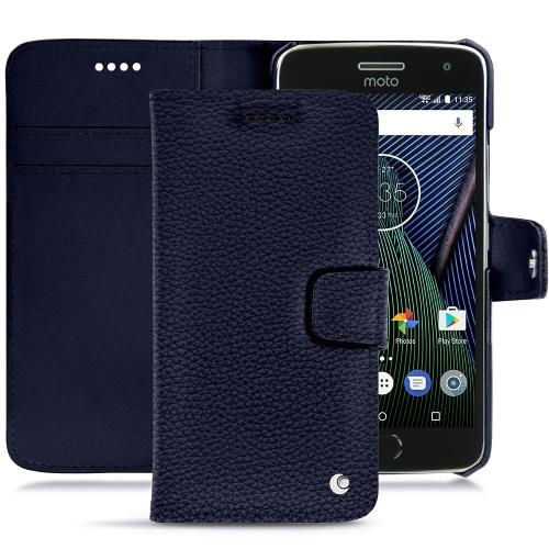 Lenovo Moto G5 Plus leather caseCobalt ( Pantone #2b253f ) 