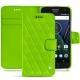 Funda de piel Lenovo Moto G5 Plus - Vert fluo - Couture