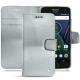 Housse cuir Lenovo Moto G5 Plus - Platinium ( Pantone 877C ) 