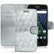 Housse cuir Lenovo Moto G5 Plus - Platinium - Couture