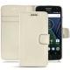 Housse cuir Lenovo Moto G5 Plus - Blanc PU
