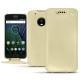 Funda de piel Lenovo Moto G5 Plus - Beige ( Nappa - Pantone 7502C ) 