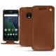 Custodia in pelle Lenovo Moto G5 Plus - Marron ( Nappa - Pantone 1615C ) 