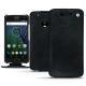 Lenovo Moto G5 Plus leather case - Dark vintage ( Roughtcut - Black#5256 ) 