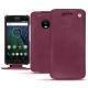 Lenovo Moto G5 Plus leather case - Prune vintage ( Pantone 512C ) 