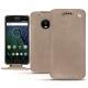 Housse cuir Lenovo Moto G5 Plus - Taupe vintage ( Pantone 7530C ) 
