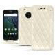가죽 커버 Lenovo Moto G5 Plus - Blanc - Couture ( Bologna - White ) 