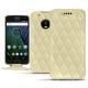 Capa em pele Lenovo Moto G5 Plus - Beige - Couture ( Nappa - Pantone 7502C ) 