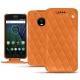 Capa em pele Lenovo Moto G5 Plus - Orange - Couture ( Nappa - Pantone 1495U ) 