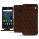 Funda de piel Lenovo Moto G5 Plus - Châtaigne - Couture ( Pantone 476C ) 