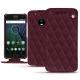 Custodia in pelle Lenovo Moto G5 Plus - Lie de vin - Couture ( Pantone 5115C ) 