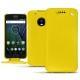 Lenovo Moto G5 Plus leather case - Jaune fluo