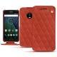 Funda de piel Lenovo Moto G5 Plus - Arange clouquié - Couture