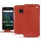 Lenovo Moto G5 Plus leather case - Arange clouquié