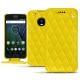 Funda de piel Lenovo Moto G5 Plus - Jaune fluo - Couture