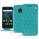 Capa em pele Lenovo Moto G5 Plus - Bleu fluo - Couture