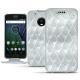 Housse cuir Lenovo Moto G5 Plus - Platinium - Couture
