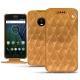 Housse cuir Lenovo Moto G5 Plus - Or Maïa - Couture