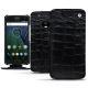 Housse cuir Lenovo Moto G5 Plus - Crocodile nero