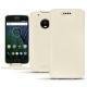 가죽 커버 Lenovo Moto G5 Plus - Blanc PU