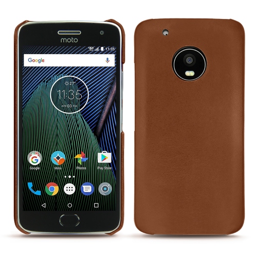 Custodia in pelle Lenovo Moto G5 PlusMarron ( Nappa - Pantone #8B4720 ) 