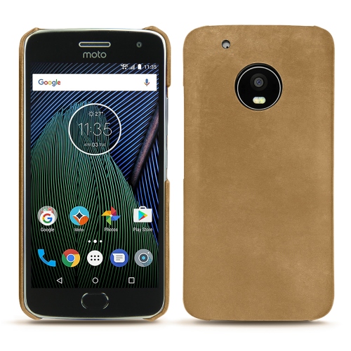 Custodia in pelle Lenovo Moto G5 PlusSable vintage ( Pantone #9b7340 ) 