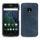 Lenovo Moto G5 Plus leather cover - Jean vintage ( Roughtcut - Pantone 285U  ) 