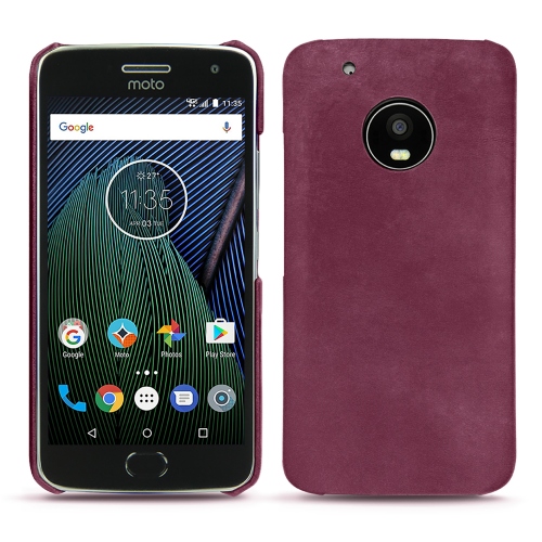 Capa em pele Lenovo Moto G5 PlusPrune vintage ( Pantone #612434 ) 
