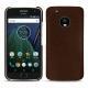 가죽 커버 Lenovo Moto G5 Plus - Châtaigne ( Pantone 476C ) 