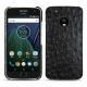 Coque cuir Lenovo Moto G5 Plus - Autruche nero